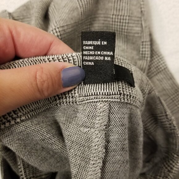 Black/White Plaid High Rise Straight Leg Dress Pants Trouser Forever 21 Small - Picture 6 of 13